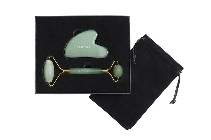 ETHONS Jade Roller & Gua Sha 2 in 1 For Face - Premium Construction Face Massager - Skin Tightening De-Puff Face Scraper - Anti Aging - Relieves Headache & TMJ [Gift-Ready Packaging] - Image 3